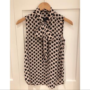 J.Crew Polka Dot Tie Front Blouse